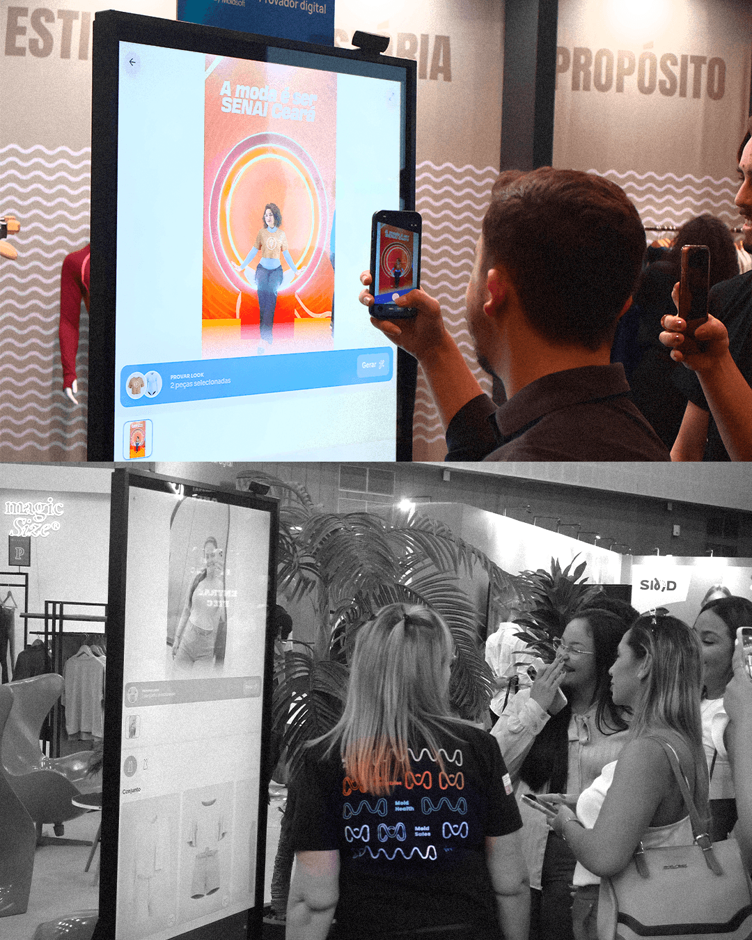 Experiência de provador virtual no estande Moldsoft