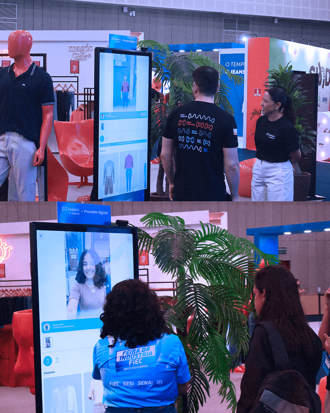 Totem digital interativo na Feira da Indústria