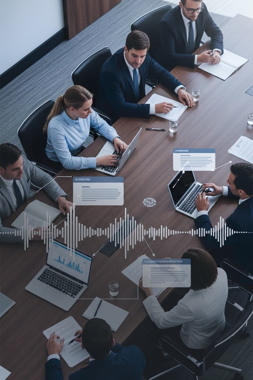 Transcrição e análise de áudios em reuniões e atendimentos
